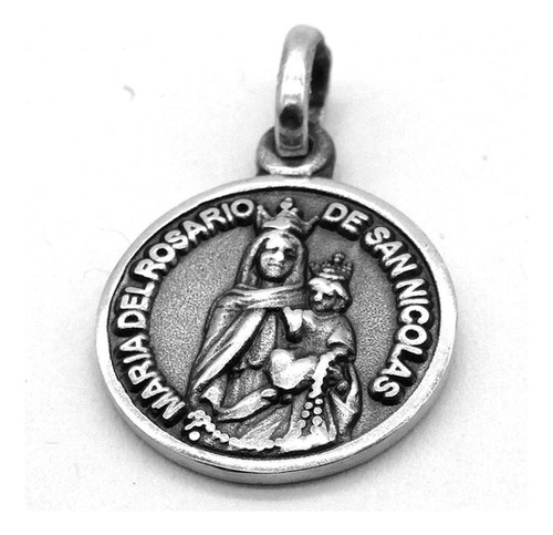 Medalla Virgen Del Rosario 16mm De Plata - Chiarezza 