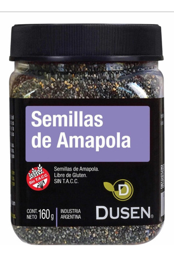 Semillas De Amapola Dusen Sin Tacc Y Kosher X 160 Grs.