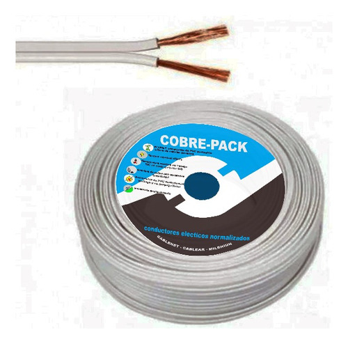 Cable Bipolar Paralelo Cobre100% 2 X 1mm Por 20 Mts