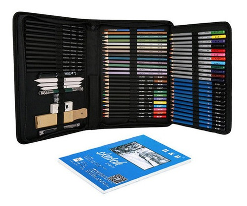 Estuche Con Kit De Lápices De Dibujo Profesional H & B 71 Pi