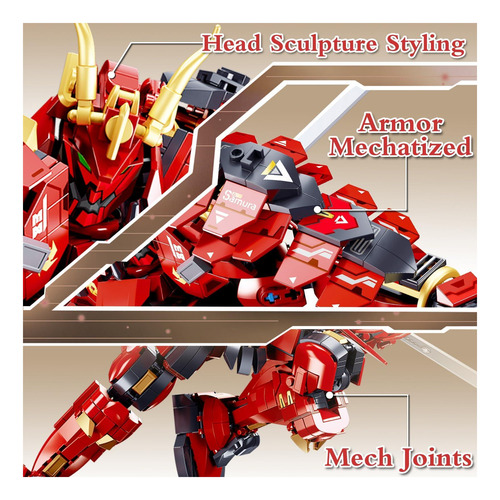 Samurai Mech Building Block Sets, Compatible Con Lego Mech,
