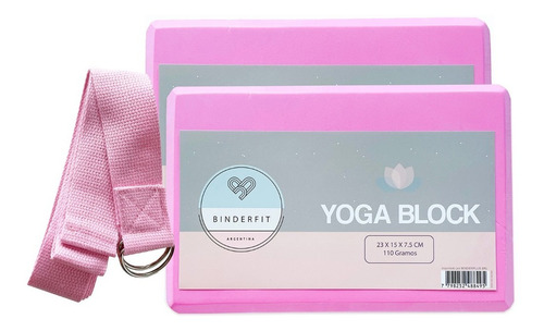 Kit 2 Yoga Block Ladrillo Eva+ Cinturón Elongación Binderfit