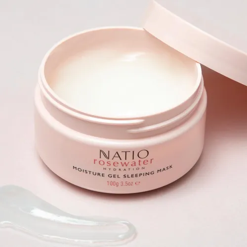 Natio Rosewater - Mascara De Gel Hidratante Para Dormir, 3.5
