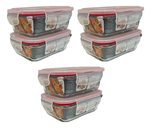 Pote Com Tampa Hermetica 400 Ml - 6 Peças