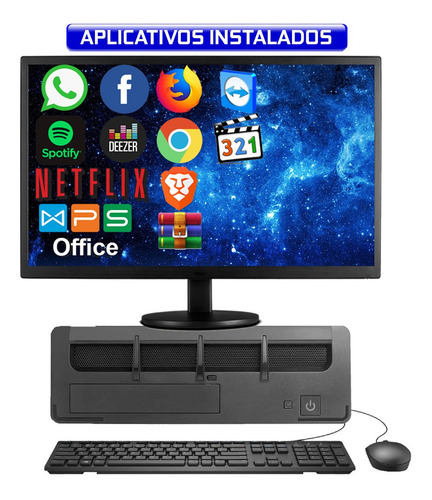 Imagem 2 de 4 de Pc Completo Slim Fácil Amd Phenom 4gb Ssd 240gb Monitor 15