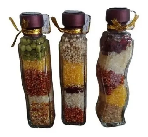 3 Botellas Decorativas Con Verduras