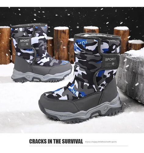 Botas De Nieve Impermeables Con Forro Polar Para Niños