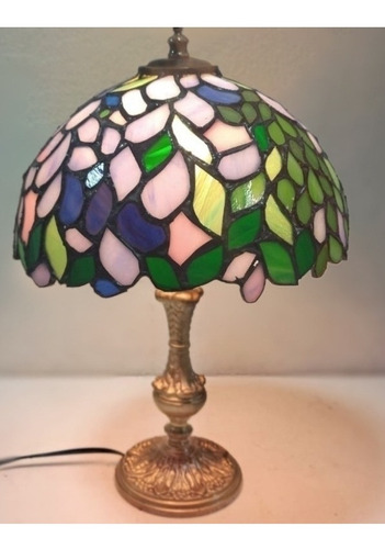 Lámpara De Mesa Tiffany Wisteria- Velador Vitraux 18cm
