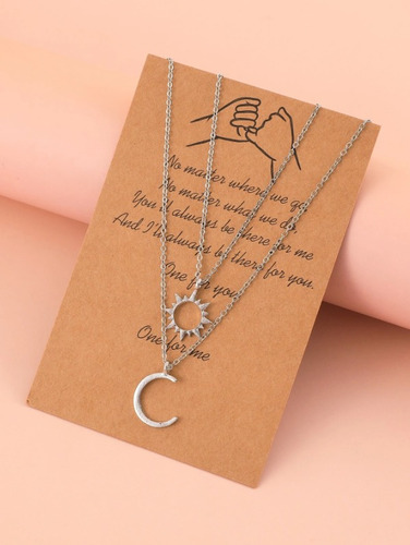 Dúo De Collares Sol Y Luna. Amor, Amistad, Bff, San Valentin