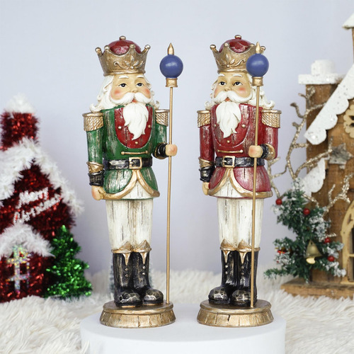 2pcs 10 Christmas Resin Nutcracker Puppet Home Decor Xmas