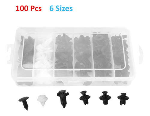 100 Pcs Clips Retenedor Coche Plástico Remaches Puerta Parac