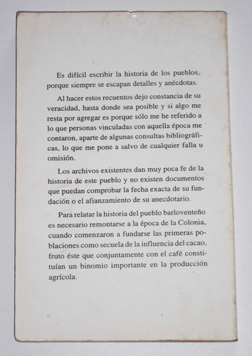 Historia De San Jose De Barlovento / E. Espinoza De Carrer (Usado)