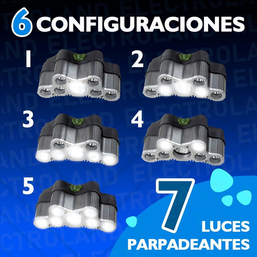 Imagen 4 de 10 de Vincha Linterna Minera Multipropósito 9 Leds Recargable Usb