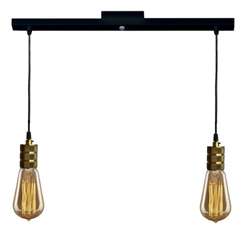 Portalamparas Vintage E27 Colgante Nashville 2 Luces Lineal