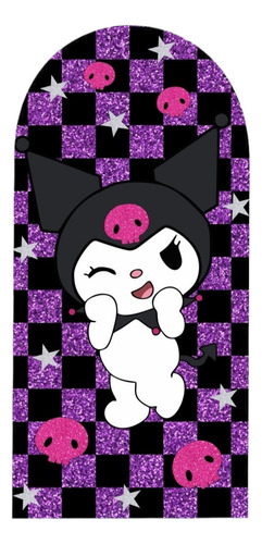 Funda Sublimada Kuromi Mampara Punta Redonda Full Morado