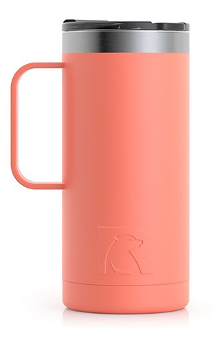 Imagen 2 de 9 de Taza Térmica De Viaje Rtic Coral Matte Con Tapa, 16 Oz Pc