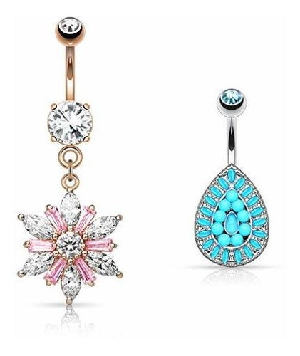 Aros - Dynamique 2pcs Variety Pack Belly Button Rings Of Mar