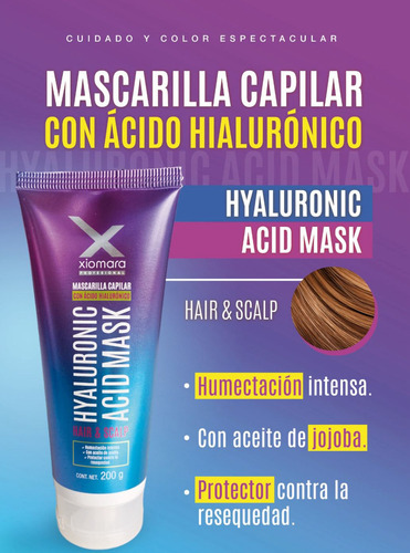 Tratamiento Capilar Xiomara Ácido Hialurónico 200g
