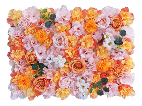 6 Panel Muro Flores Artificiales Pared Floral Rosa Hortensia