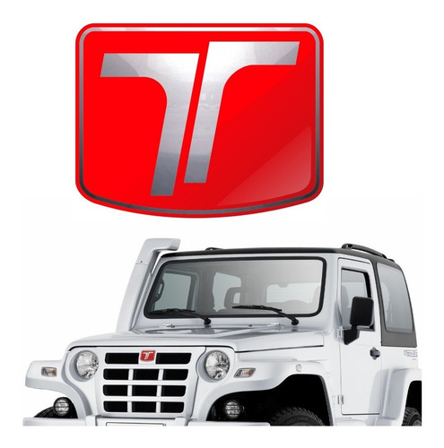 Adesivo Emblema Capô Troller T4 2013 Resinado 33 Cor Vermelho