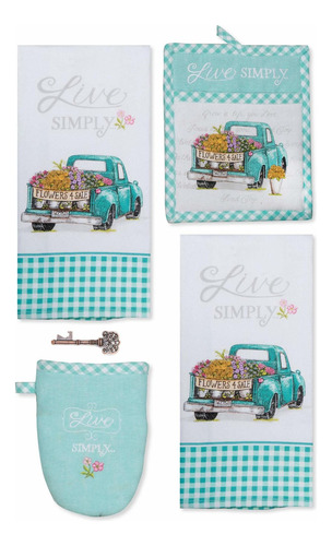 Kay Dee Designs Flower Truck Teal Blue Live Simply Ki