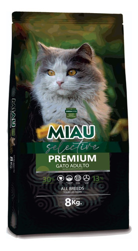 Alimento Gato Adulto Premium Miau X 8kg + 2kg Gratis