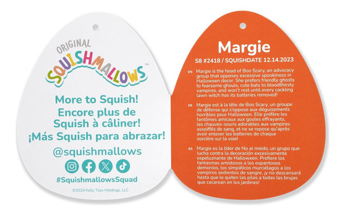 Squishmallows Original Calabaza Margie De 8 Pulgadas En...