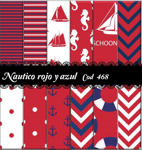 Kit Imprimible Nautico Marinero Papel Imagen Fondos Clipart