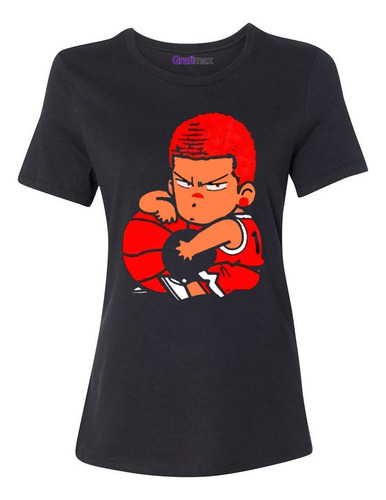 Polera Mujer Hanamichi Sakuragui Chibi Slam Dunk Anime
