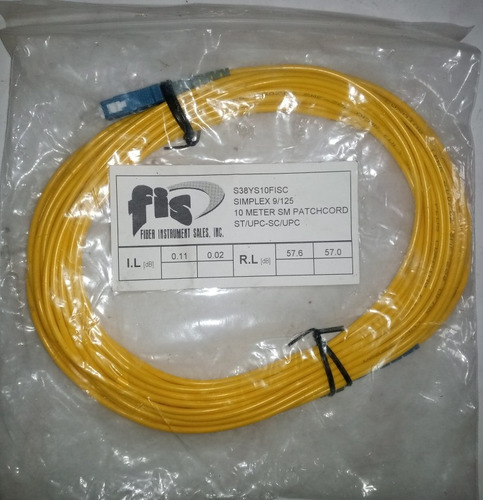 Patch Cord De Fibra Optica Simplex 9/125  Sc-pc/st-pc (10m)