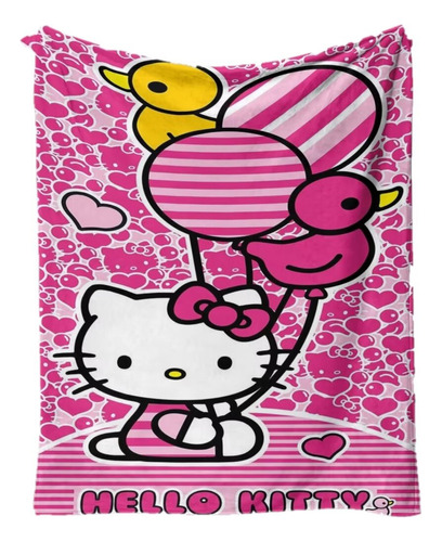 Manta De Franela Con Diseño Creativo De Hello Kitty Gato
