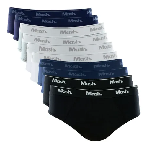 Kit 10 Cuecas Mash Masculino Slip Algodão Cotton Original
