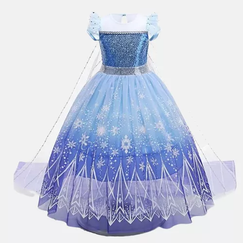 Vestido infantil Frozen 2 com Elsa e Anna - luxuoso