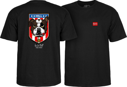 Powell Peralta Frankie Hill Bulldog Camiseta, Negro, Pequeño