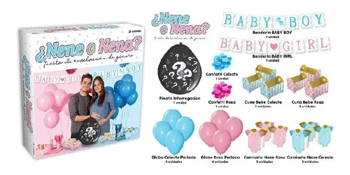 Kit Decoración Fiesta Globos Revelación Genero Gender Reveal