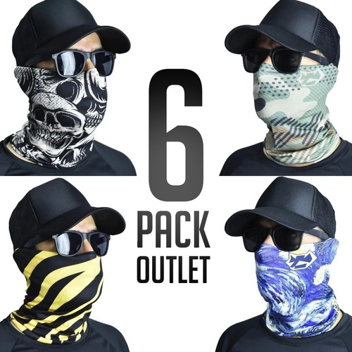 Mascara Tubular Pack 6 Outlet, Bandana, Moto, Ciclismo, Rzr 