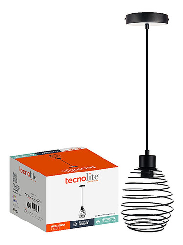 Luminaria Suspendida Acero Negro 8w Kital 3 E27 Tecnolite