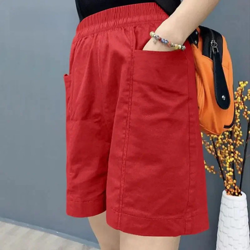 Pantalones Cortos Rectos Casuales De Algodón De Talla Grande