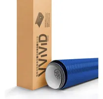 Comprar Rollo De Vinilo Fibra De Carbono 3d Azul Metálico 30 X 152 C