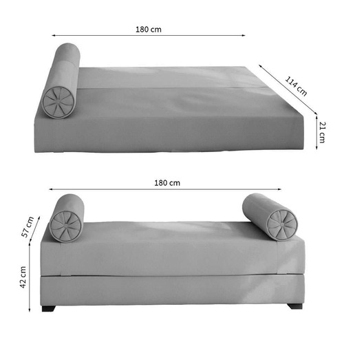 Sofá-cama 2 Lugares Casal Taylor Eco Algodão Bege | Parcelamento sem juros