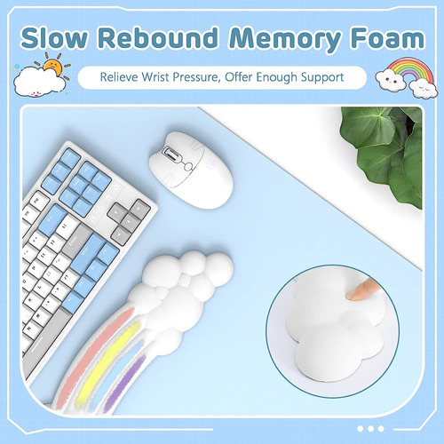 Reposamuñecas Forma De Nube Teclado De Mano Y Soporte ...