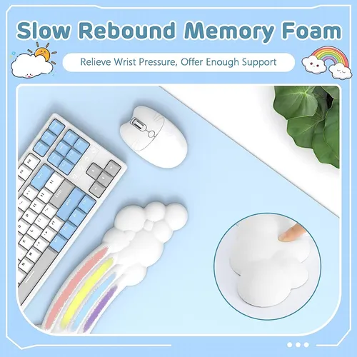 Reposamuñecas Forma De Nube Teclado De Mano Y Soporte ...
