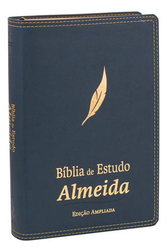 Bíblia De Estudo Almeida Edição Ampliada Naa Capa Luxo Azul