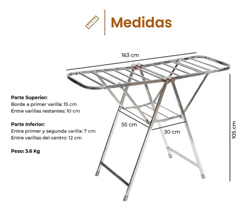 Tender Retractil De Pie Para Armar 3 Niveles Rexx Gris