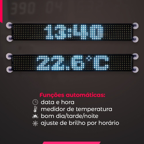 Painel De Led Itinerário Caminhão Van Onibus 8 Linhas 90cm