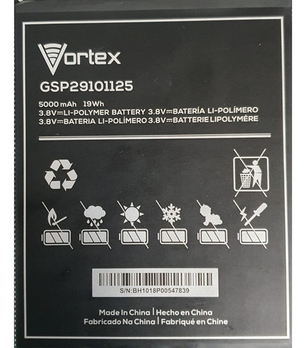 Bateria Tablet Vortex T10m Pro Y T10m Pro Plus
