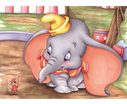 1 Kit De Pintura Con Diamantes 5d Disney Dumbo 40x30 Cm