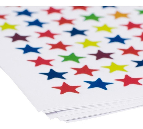 20 Hojas Adhesivas De Colores En Forma De Estrella