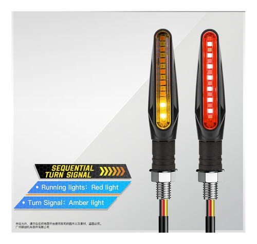 Intermitente Bicolor De 15 Led Con Luz De Conducción De Moto
