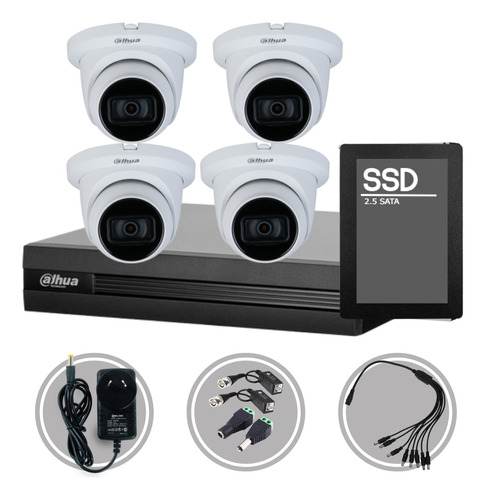 Kit Seguridad Dahua Dvr 8ch Fullhd + 4 Camara 5mp Audio +1tb